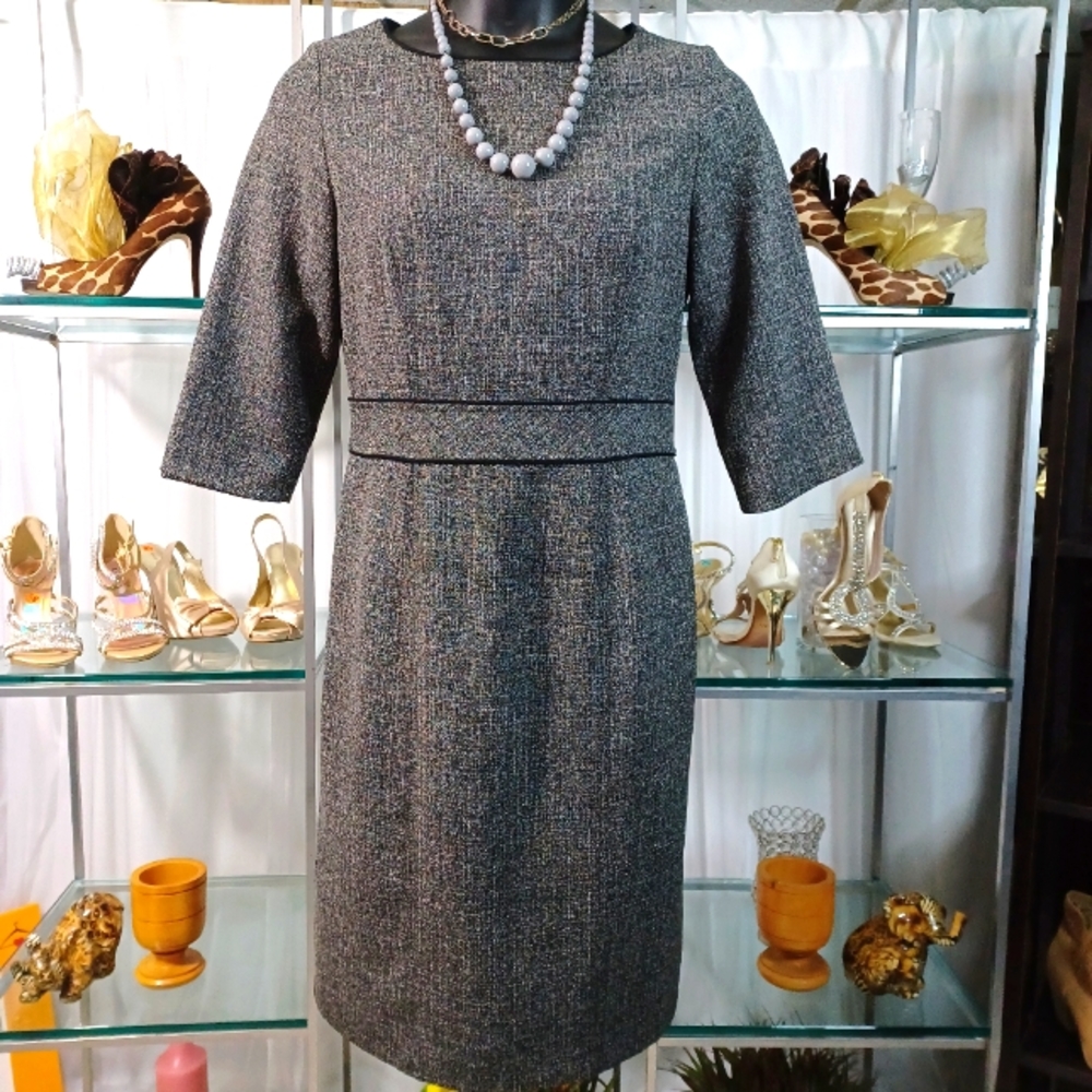 Vintage I.N. Studio San Fransico, Tailored Black/White Shift Dress, Size: 10 - Picture 2 of 14